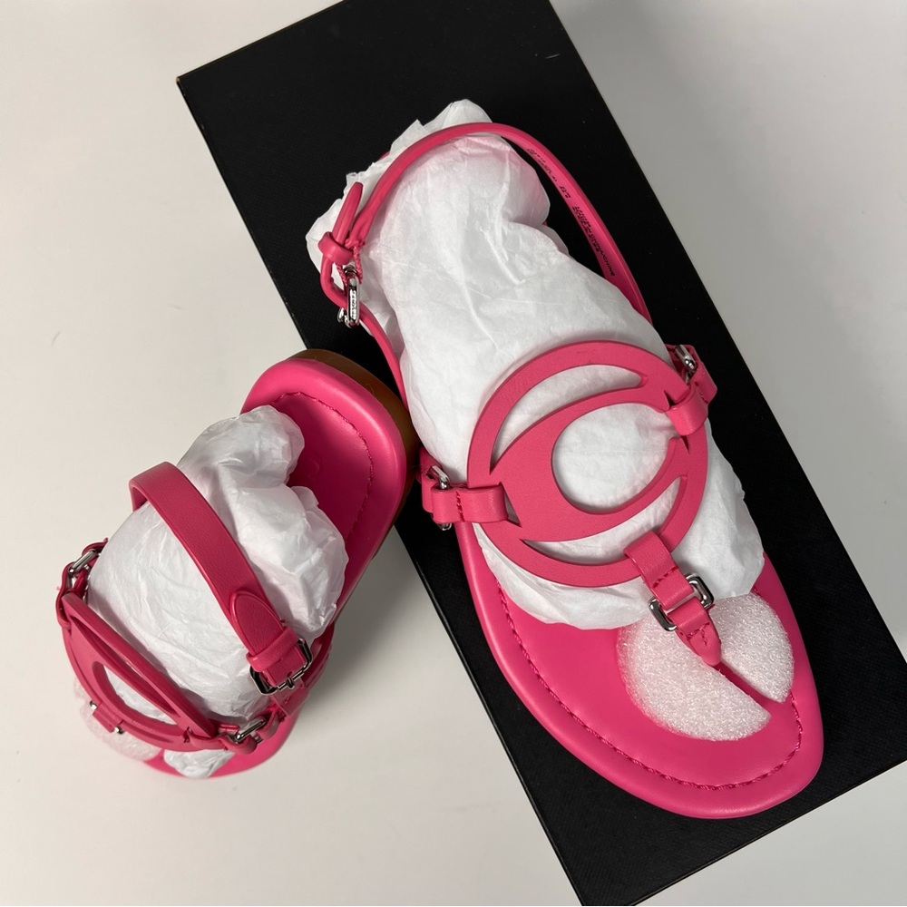 Coach Jeri Leather Sandal in Petunia Size 5B - Picture 2 of 4